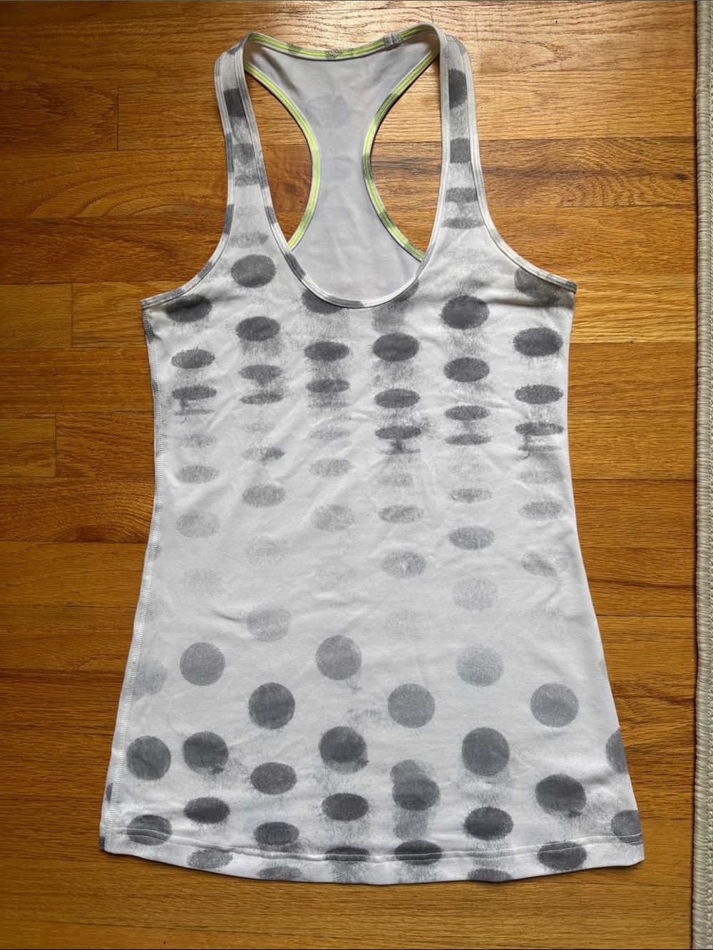 lululemon athletica White Tank Top with Gray Polka Dots